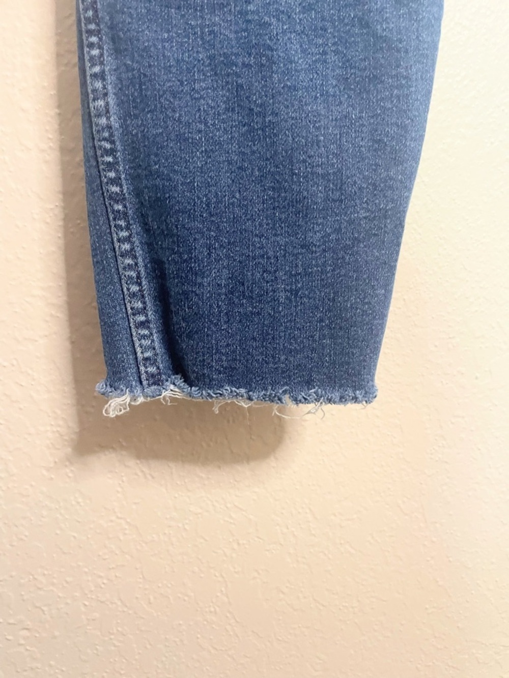 Madewell 10” High Rise Skinny Crop Jeans Raw Hem Blue Denim 35 - Picture 4 of 7